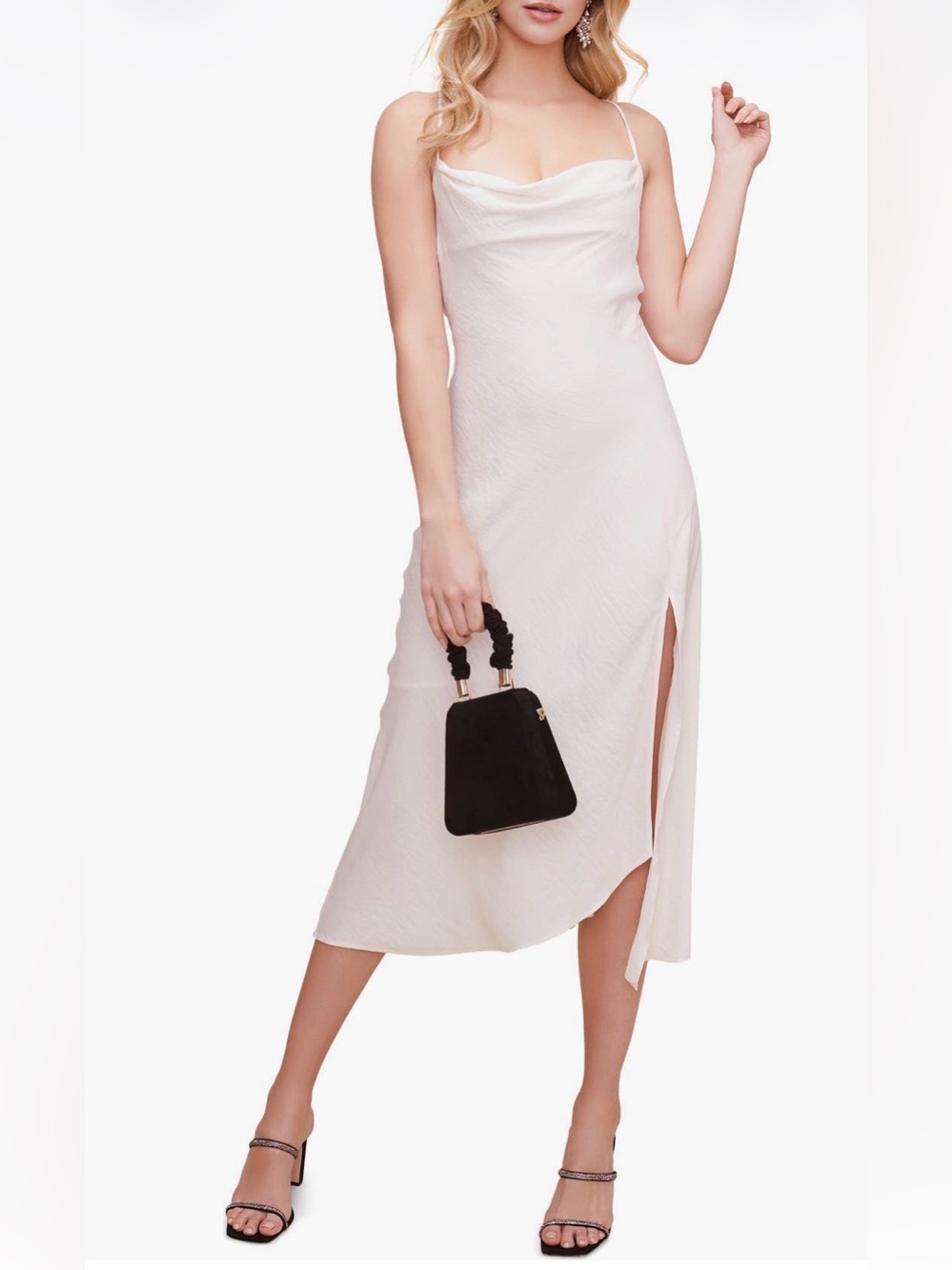 Astr the Label Cowl Neck MIDI dress